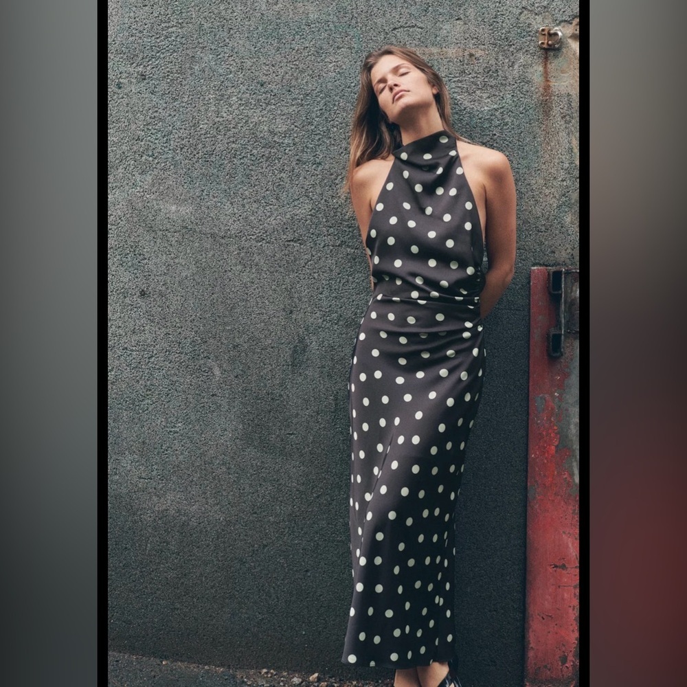 🔥🔥Zara Polka Dot Halter Dress